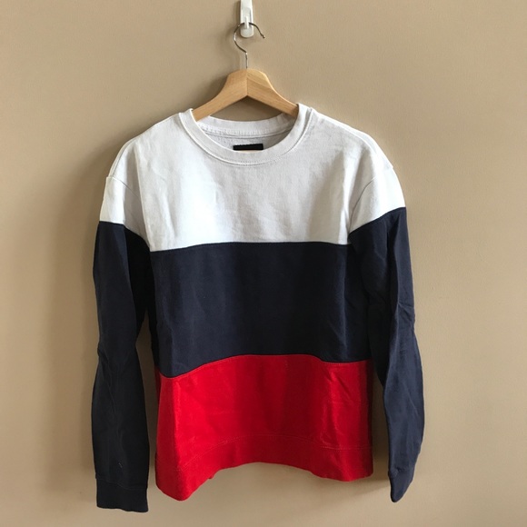 red white and blue sweatshirt